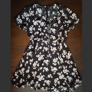 Forever 21 Retro Black Floral Mini Dress - Size L